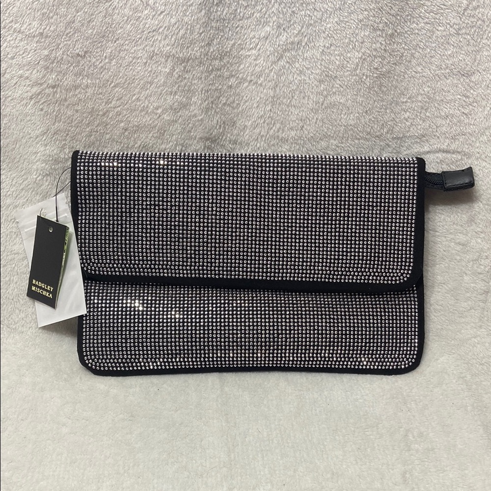 Bradley Mishka Black and Silver Clutch NWT - Picture 2 of 11
